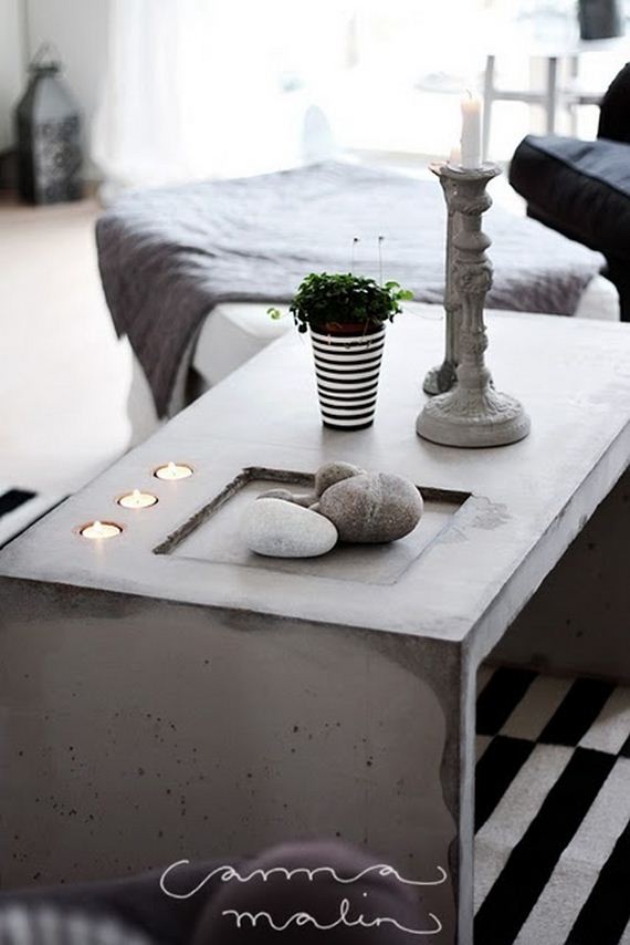 Cool DIY Concrete Coffee and Side Tables