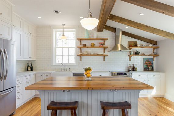 Amazing Kitchens with White Brick Walls