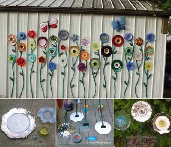 Low-budget DIY Garden Art Flowers