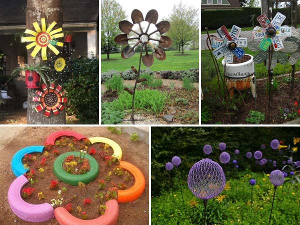 Cheap DIY Garden Art Flowers