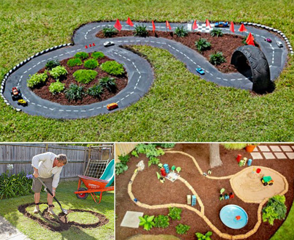 Amazing Backyard DIY Race Car Tracks For Your Kids