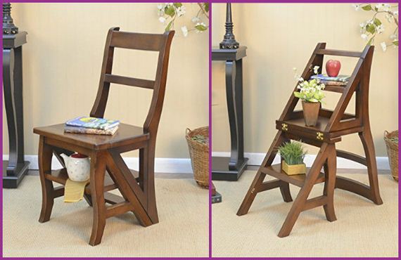 Awesome DIY Convertible Folding Ladder Chair Free Plan