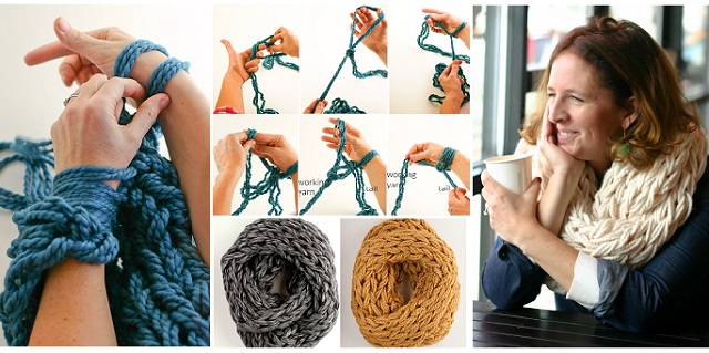 DIY Arm Knitting Scarf