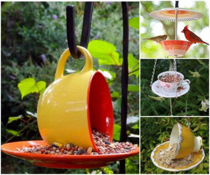 DIY Teacup Bird Feeder Projects