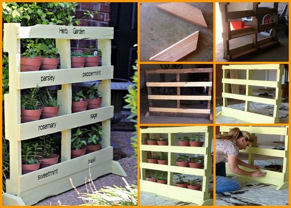 Amazing DIY Pallet Vertical Herb Garden