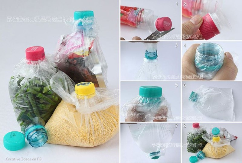 How to Close the Bag with Plastic Bottle Caps