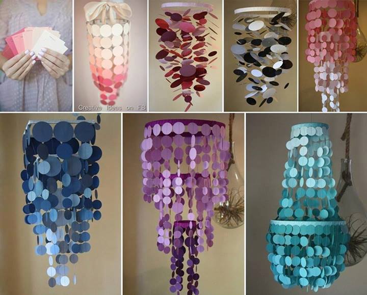 DIY Ombre Paint Swatch Chandelier