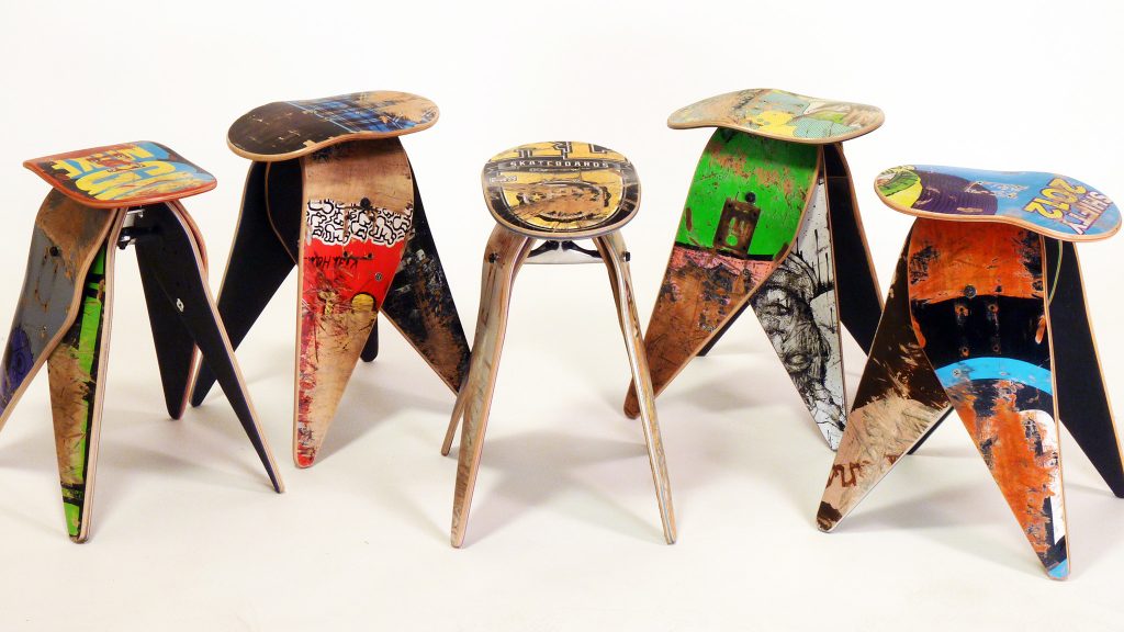 Amazing Crafts Made with Upcycled Skateboards